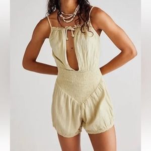 Jen’s Pirate Booty X Free People light green Love Street romper, S